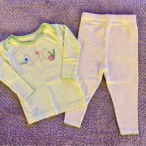 Carter's Little Lady Pajama Set - Light Green and White